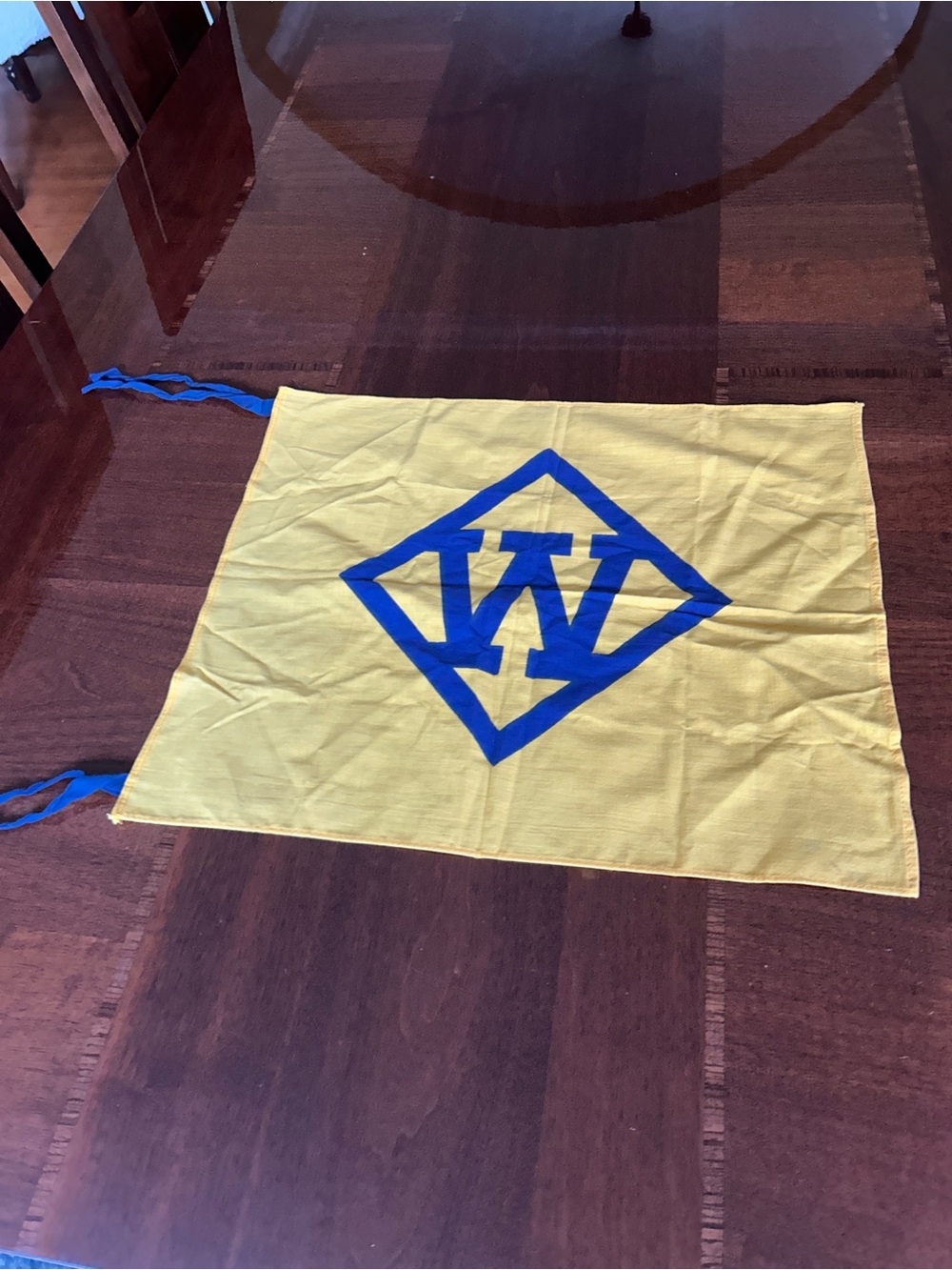 Yellow and Blue West Virginia University flag 16“ x 20“